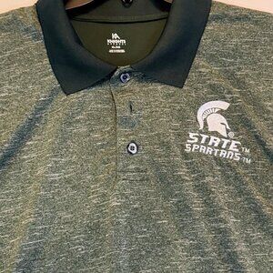 Michigan State Spartans Striped Polo Shirt Mens XL Knights Apparel Golf